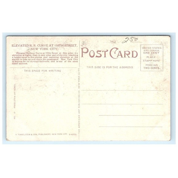 Vintage Postcard 1914 NY Train Elevated Railway Tracks Aerial City View New York - Picture 2 of 2